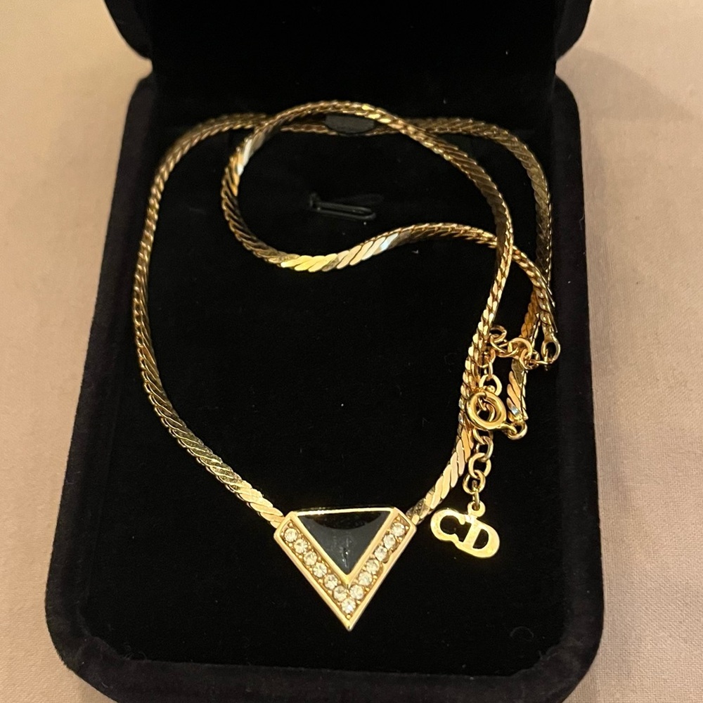 Christian Dior, Elegant Gold and Black Necklace